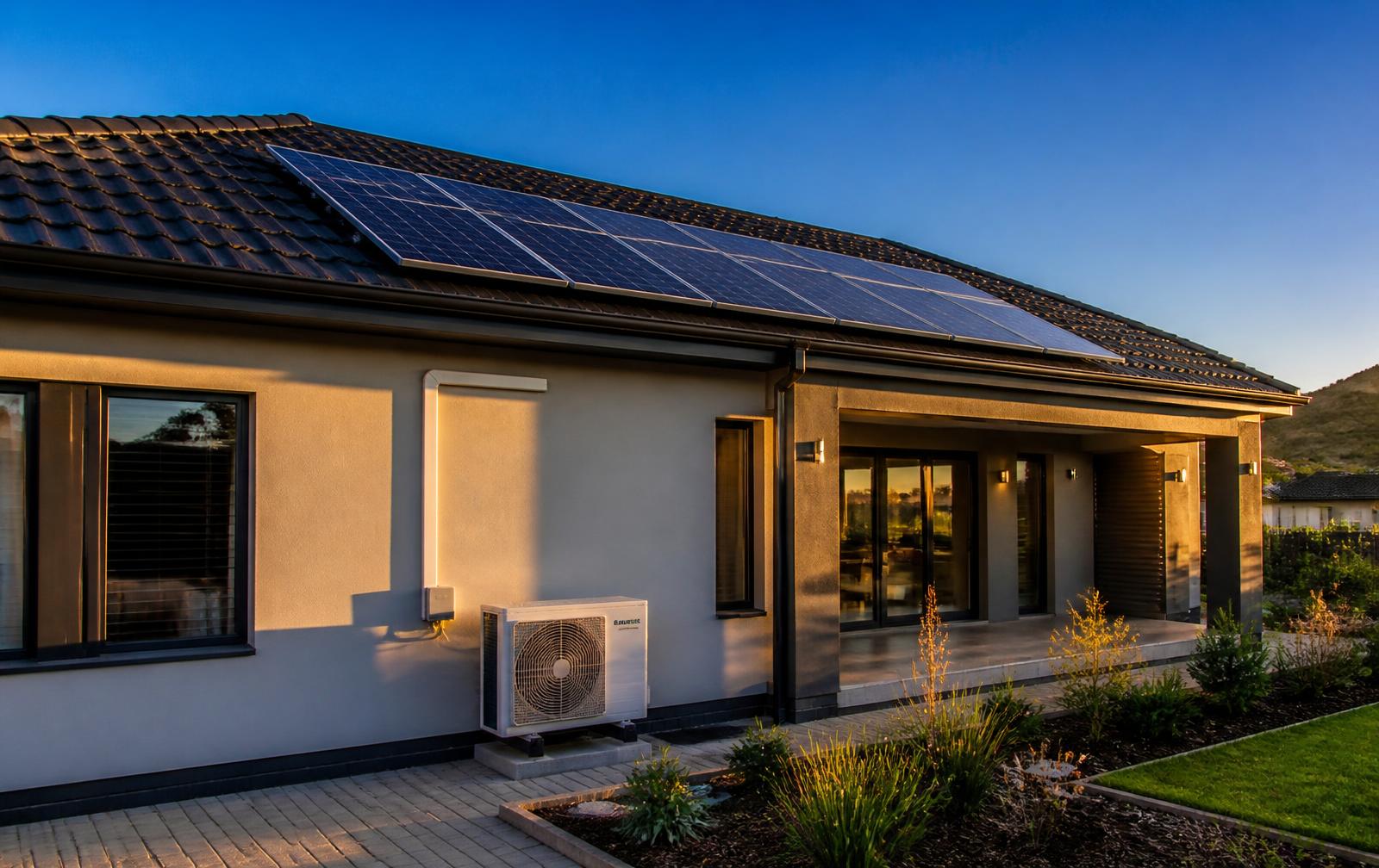 Modern Pretoria home with rooftop solar panels and air-conditioning installed by DSD Power Solutions